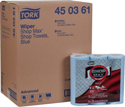450361 Tork ShopMax Chiffons industriel en rouleau, bleu #SC450361000