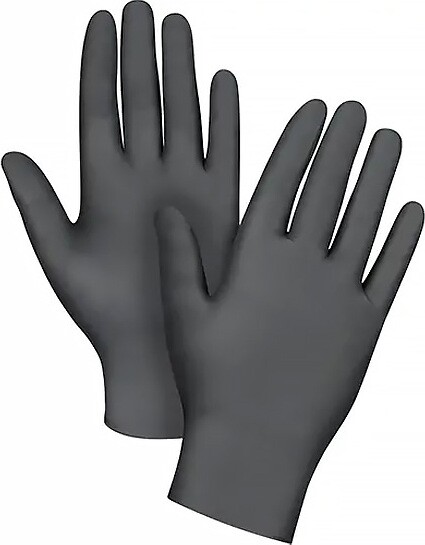 Gants en nitrile noir 5 mils sans poudre, résistant à la perforation #TQSGP778000