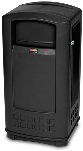 9P90 PLAZA Poubelle extérieure avec couvercle 35 gal #RB009P90NOI