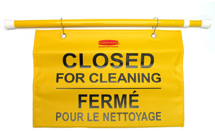 Bilingual Hanging Sign "Closed for Cleaning" #RB009S16JAU