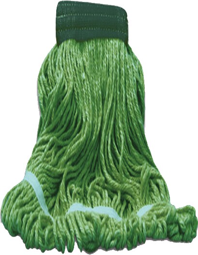 Synthetic Green Looped End Wet Mop Wide Band #CA020013VER