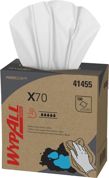 Wypall X70 Chiffons pour travaux moyens en boîte pop-up blanc #KC041455000