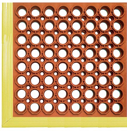 Tapis anti-fatigue en rouleau SAFEWALK à 3 bordures Terra Cotta #MTSW26040TEJ