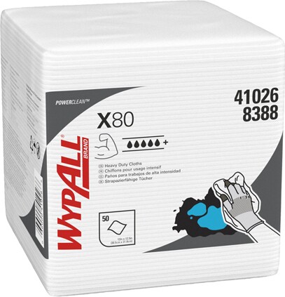 Wypall X80 Chiffons de nettoyage plié en 4 #KC041026000