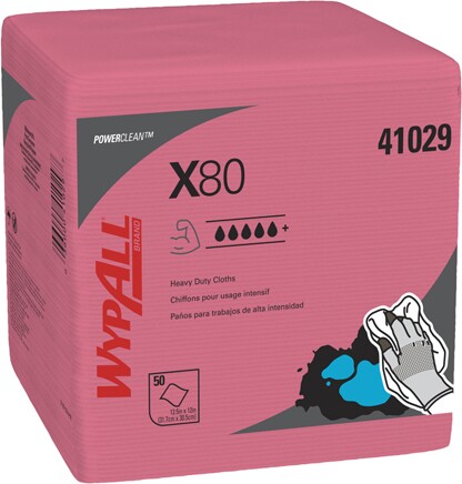 Wypall X80 Quaterfold Heavy Duty Cleaning Cloths #KC041029000