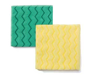 Les chiffrons de microfibres de Rubbermaid sont compris en différentes longueurs et couleurs. Parmi tous les produits compris, il y a la présence de chiffons de microfibres HYGEN, reconnus pour leur qualité et possédant des bandes de frottage en zig-zag ainsi qu’une maille de haute qualité permettant de mieux décoller et emprisonner les poussières.