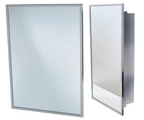 Les miroirs muraux de Frost comprennent un cadre en acier inoxydable industriel. Les miroirs droits ou à angles ajustables sont fiables et résistants. Conçus pour les salles de bains industrielles, ces miroirs sont offerts en plusieurs grandeurs différentes.