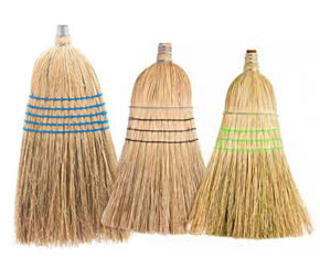 Atlas Graham Furgale corn brooms are sized according to the blend of fibres, weigh and construction of materials. The heavier duty, outdoor brooms have more fibre and a thicker, stronger handle.