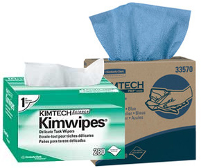 Kimtech Science Kimwipes Wipers from Kimberly Clark were the first delicate task wipers for laboratories introduced over 60 years ago and since then have been the market leader for wiping surfaces, parts, instruments and lens cleaning in laboratories.