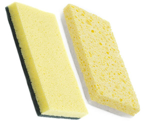 Here the manual sponges and pads from Atlas Graham Furgale. The Cellulose sponges offer more scrubbing action. Synthetic sponge pads clean delicate surfaces with heavy soil (grit) because they flood the surface, suspending the grit within the surfactants and water. This provides protection against scratches.