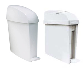 Rubbermaid sanitary bins are designed to provide safe and hygienic way to dispose of sanitary waste. Compact and resistant these sanitary bins are easy to use and to install if needed.