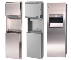 In recent years Frost  has focused on the development and design of their recessed, semi-recessed and surface mounted wall units. Here their range of wall units featuring paper dispenser, trash container, or dispenser and trash container kit. Made of stainless steel, each units will enhance aesthetics of your bathroom while keeping a long service life.