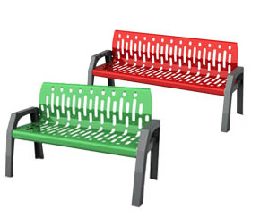 Frost park benches have a 1-year warranty and come in 48 and 72-inches width. They also come in different colors, and they’re ergonomic with lumbar support.