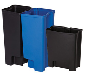 Rubbermaid waste container liners have different features, like resin side opening and horizontal opening.  Liners can be used for waste, recycling, or both, and are of simple or double type.  Their capacity goes from 4 to 50 gal US. The rigid liners from the products range help maximizing service life, besides preventing leaks and messes.