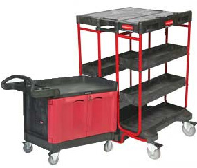Les chariots d'atelier de Rubbermaid vont généralement transporter aisément les outils et les fournitures à l'endroit désiré. Certains de ces chariots sont conçus avec un plan de travail mobile complet et d'autres se démarquent par leur capacité à porter 
