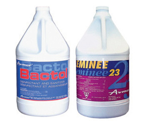 Les nettoyants désinfectants de Avmor sont des désinfectants assainissant efficaces contre plusieurs types de bactéries. Ces produits laissent une pellicule protectrice sur les surfaces. Sécuritaire pour toute application commune autant dans les hôpitaux que dans les établissements alimentaires.