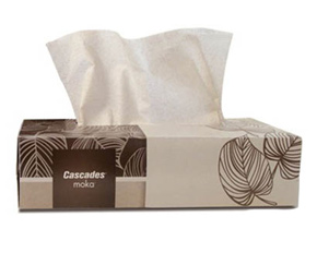La promesse de la marque Cascades est d’offrir une ligne de produits de qualité combinant performance et absorption supérieures. Les mouchoirs de Cascades sont destinés aux établissements soucieux d'offrir à leurs clients le sentiments d'être à la maison, même lorsqu'ils voyagent. Ces papiers mouchoirs offent une douceur supérieure et qui s'avère un choix environnemental.