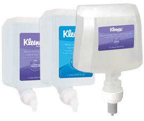 Kimberly Clark’s Kleenex sanitizers contain a moisturizing lotion and a certain amount of alcohol, making it a good choice to get soft disinfected hands!